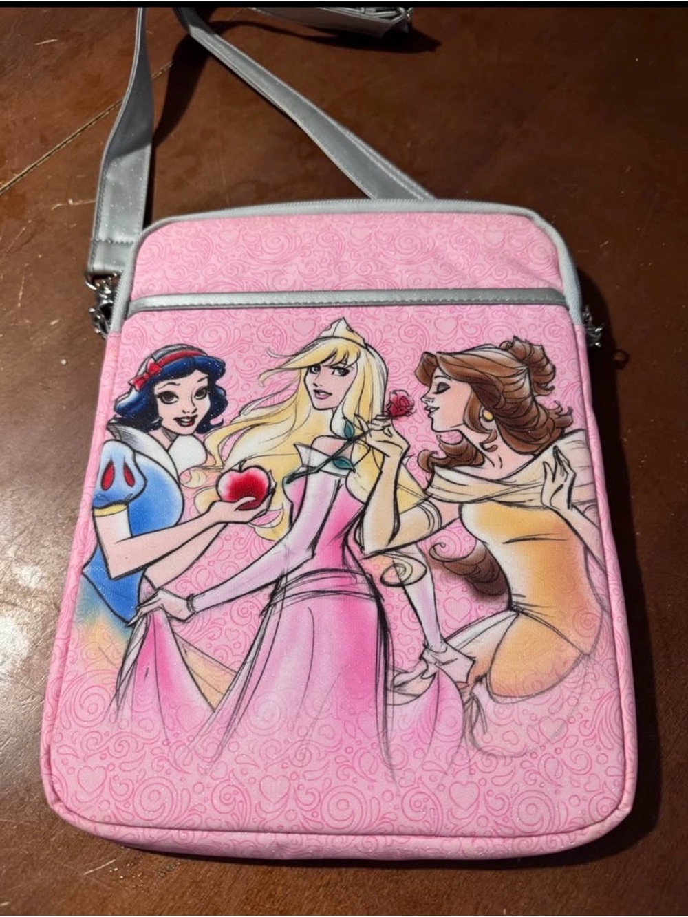 Disney Pink Princess Crossbody Tablet Bag with Snow White, Aurora & Belle